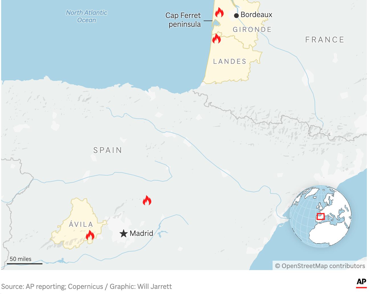 Evacuações em Massa Devido a Incêndios na Península de Cap Ferret